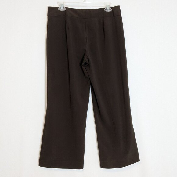 APOSTROPHE Brown Mid-Rise Front Zip Stretch Poly Career Pants; Size 12P - Picture 3 of 5